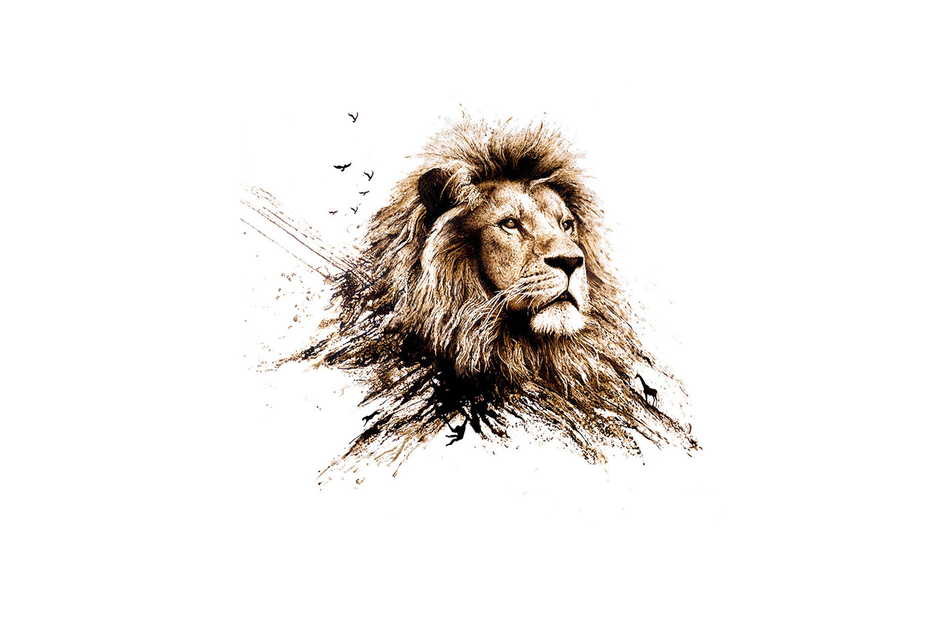 Becoming King, Lion bitumen painting on canvas by artist Lucas Seaward from Edmonton, Alberta Artwork (59inch x 59inch)